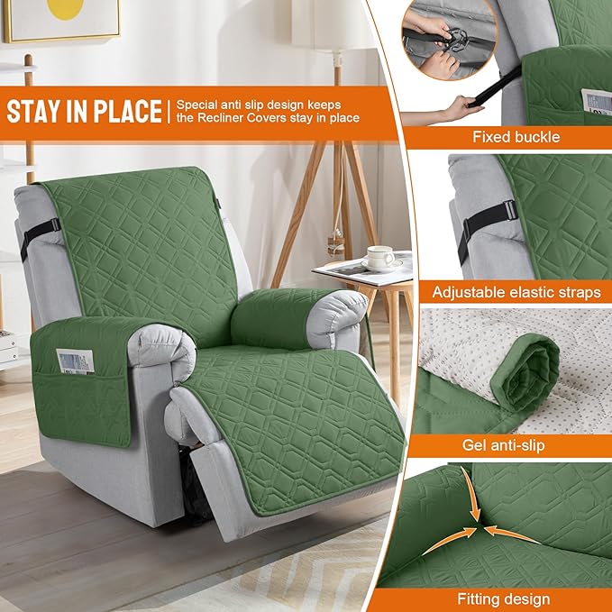 VANSOFY 100% Waterproof Recliner Chair Covers, Recliner Cover Non-Slip Dog