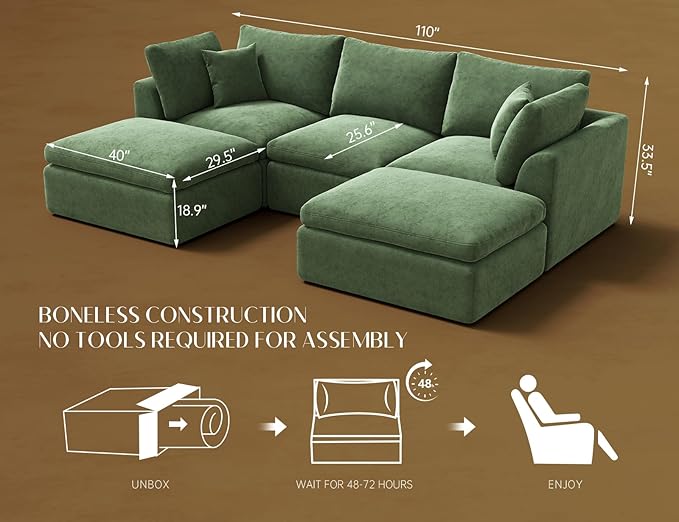 ohllob 110" Cloud Sectional Couches