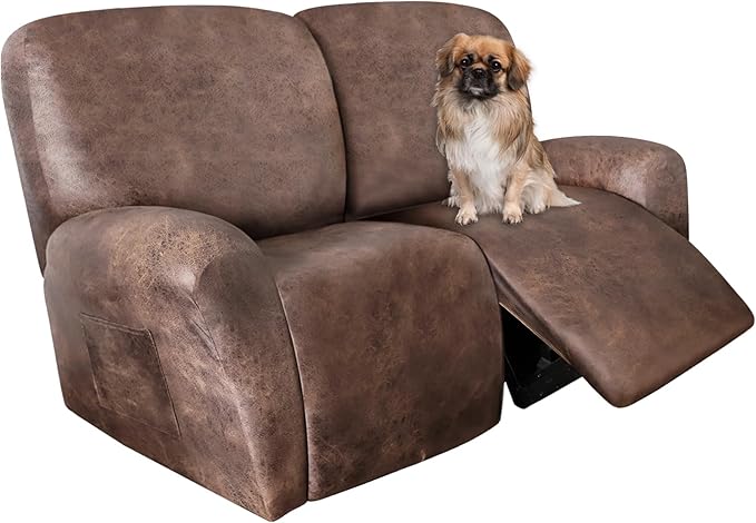 ANARACHON Loveseat Recliner Cover Leather Look Recliner Loveseat Covers