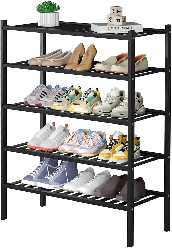 ROMGUAR CRAFT 5 Tier Bamboo Shoe Rack