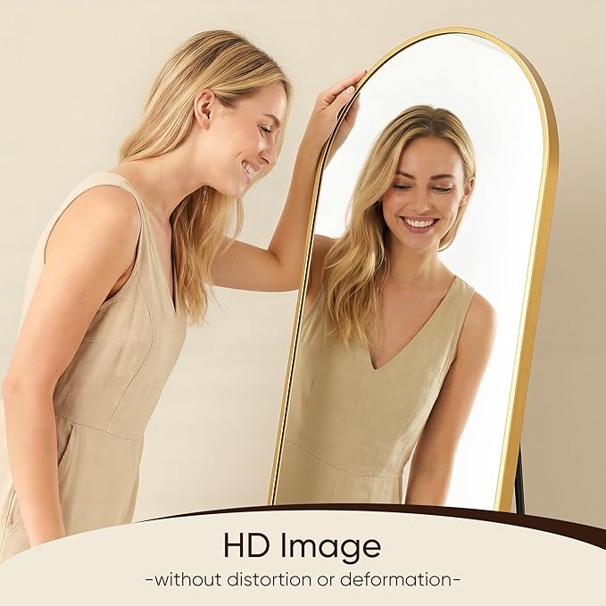 Antok 81" x41” Arched Full Length Floor Mirror, Free Standing/Wall Mount/Leaning