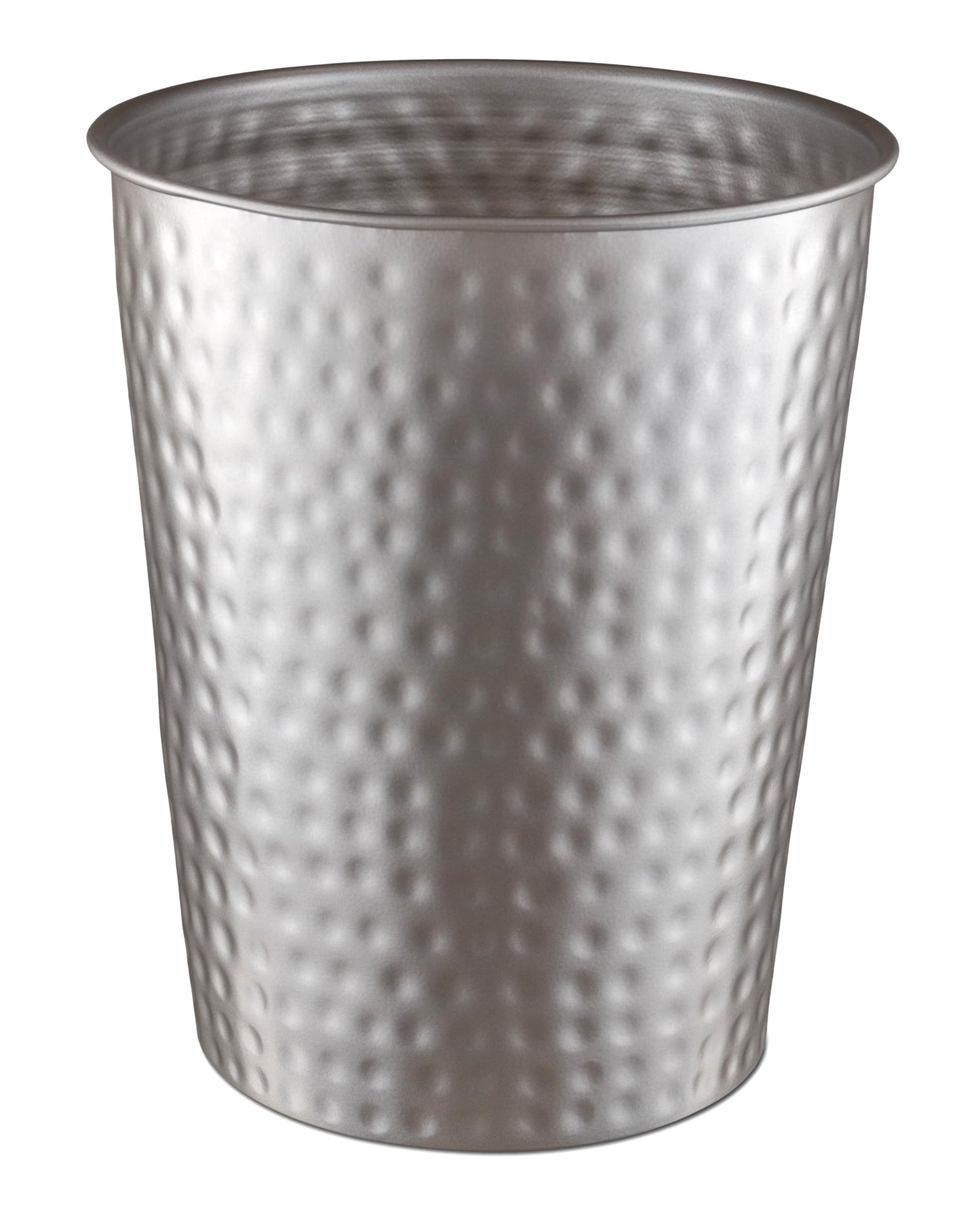 Monarch Abode Metal Bathroom Trash Can – Waste Basket for Bedroom, Office Desk, & Dorm, Hand Hammered, Durable Decorative Pewter Small Trash Can Bathroom Garbage Bin Wastebasket