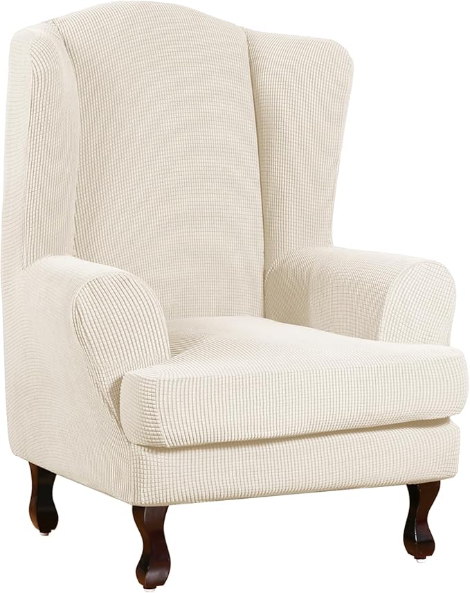 Turquoize Wingback Chair Covers 2 Piece Wing Chair Slipcover Stretch Slipcovers