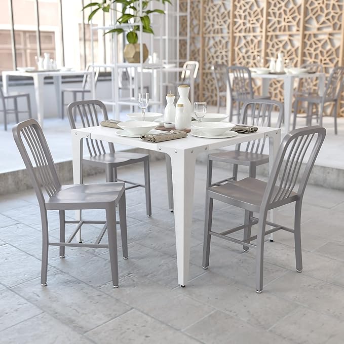 Flash Furniture Gael Indoor/Outdoor Modern Metal Dining Chairs,