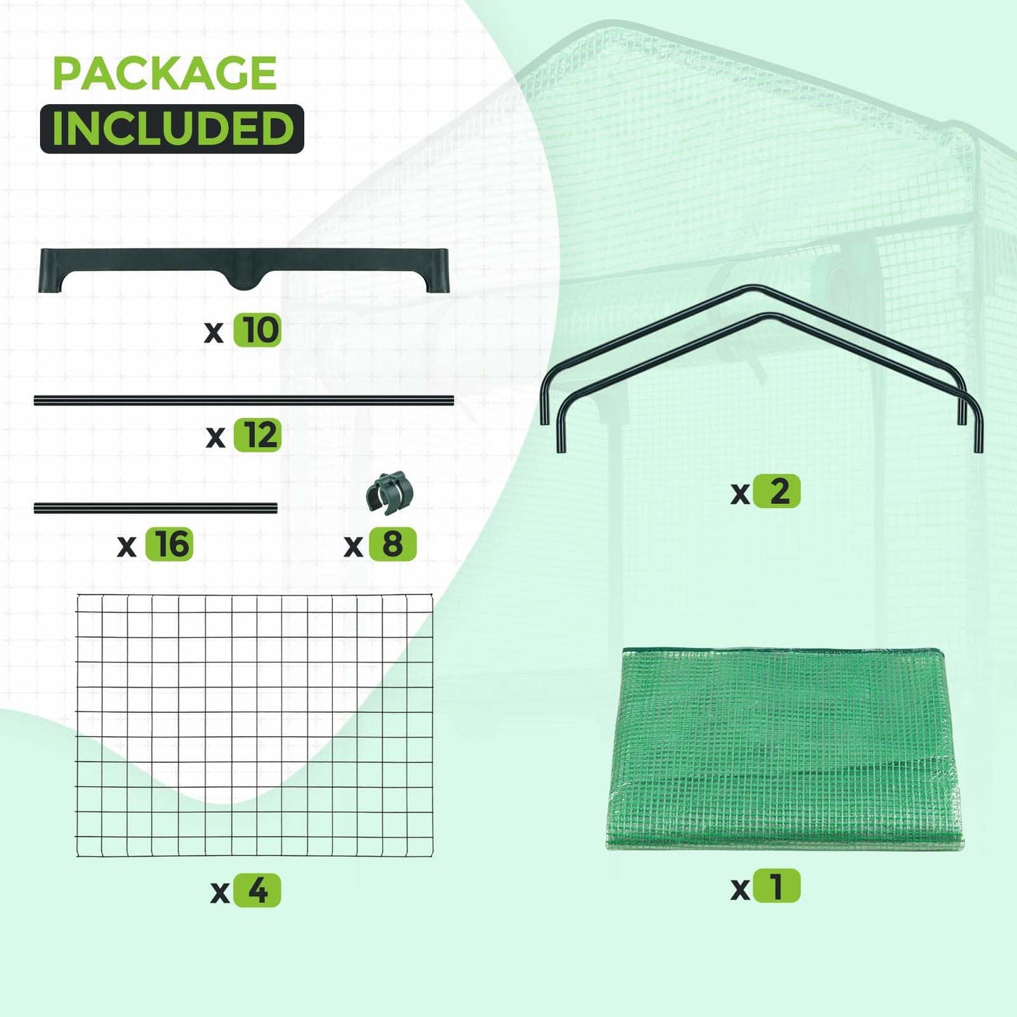 EAGLE PEAK 4-Tier Mini Greenhouse Portable Green House with Shelves & Weather-Resistant PE Cover, Small Greenhouse for Seedlings & Gardening Gifts, 27x19x64 in, Clear/Green
