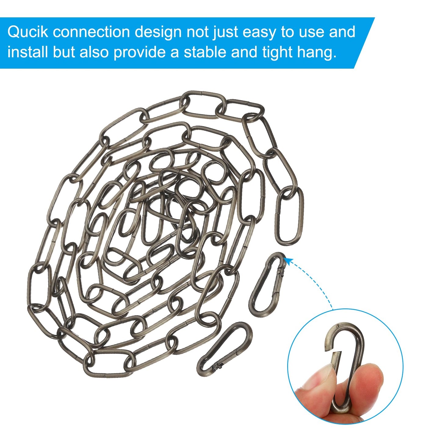 PATIKIL 6 Feet Bronze Finish Lighting Hanging Chain, Metal Looping Chain for Hanging Plant Pendant Chandelier Light Fixture