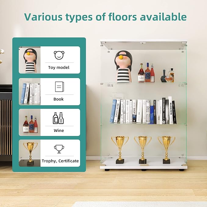 LFT HUIMEI2Y Glass Display Cabinet 3-Shelf