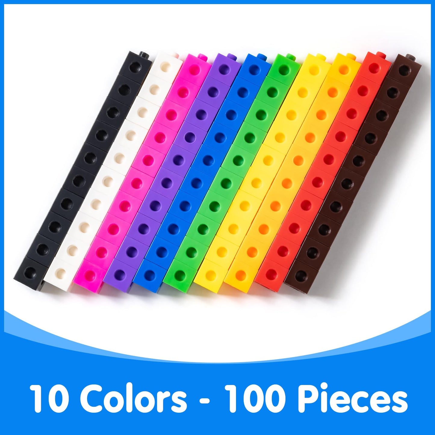 Odoorgames Number Block - Set of 100-78 Pcs Translucent Lowercase Letters - Educational Math Cubes for Kids Ages 4-8 - Counting Blocks for Math