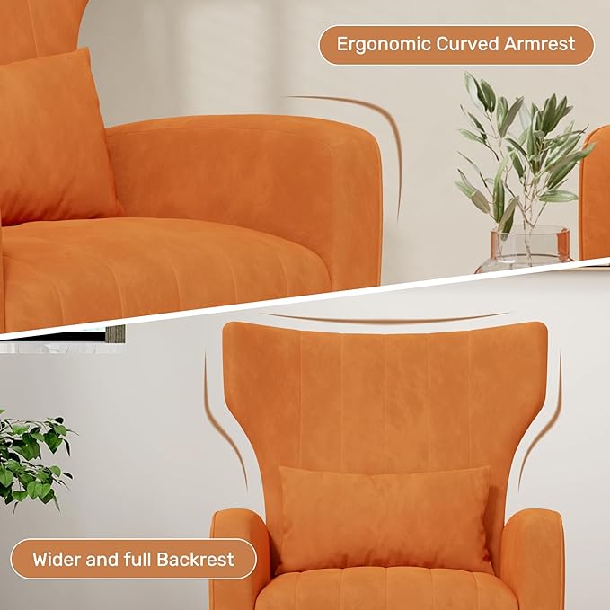 Nebuaegis Velvet Accent Chair Set of 2Wingback