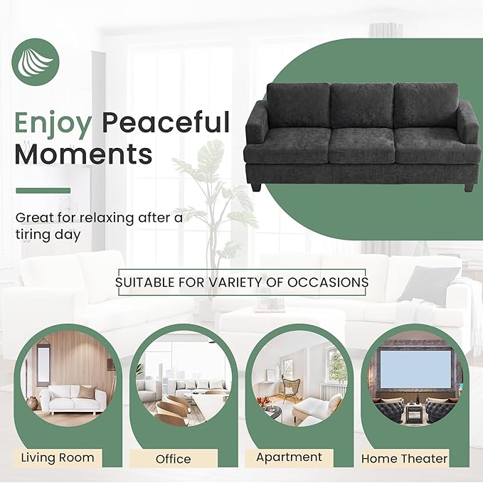 YOUDENOVA 2 Piece Set Comfy Sofa Couch, 2 3-Seater Sofa