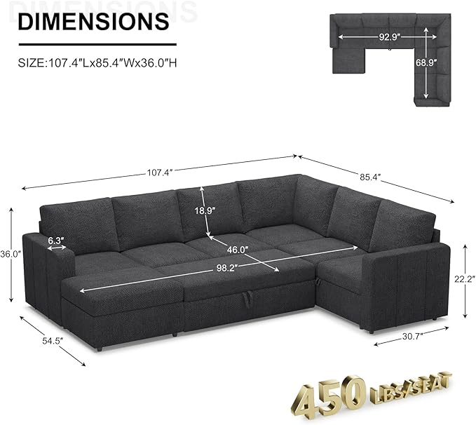 Belffin Modular Sectional Sleeper Sofa