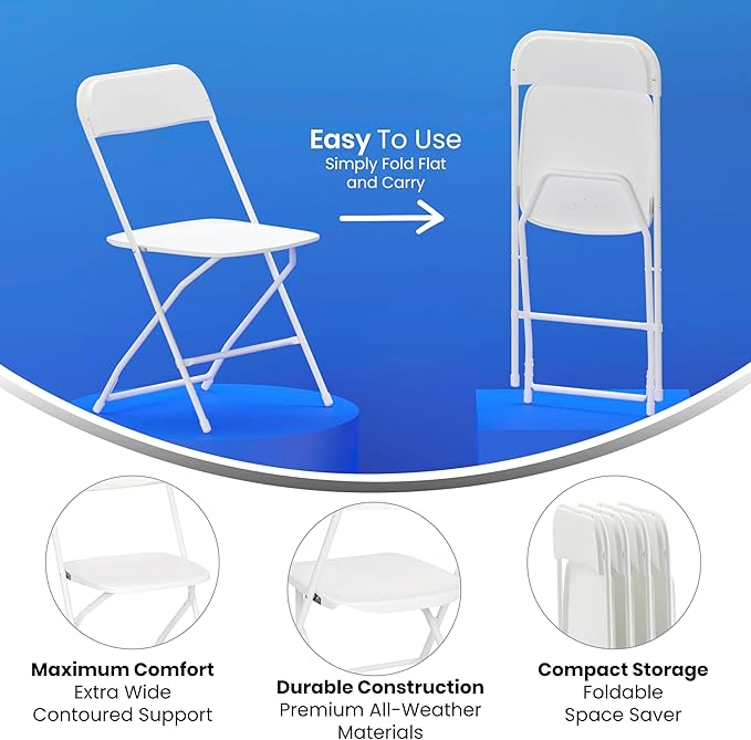 Flash Furniture Hercules Series Big & Tall Stackable Plastic Folding Chairs