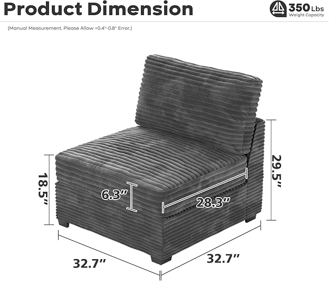 ovios 32.7 inches Middle Seat Module