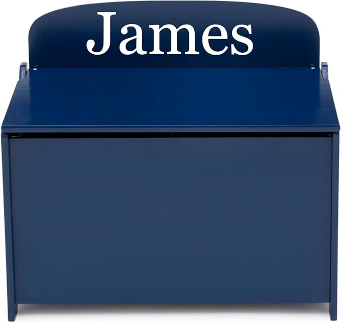 Delta Children Personalized MySize Deluxe Toy Box, Deep Blue
