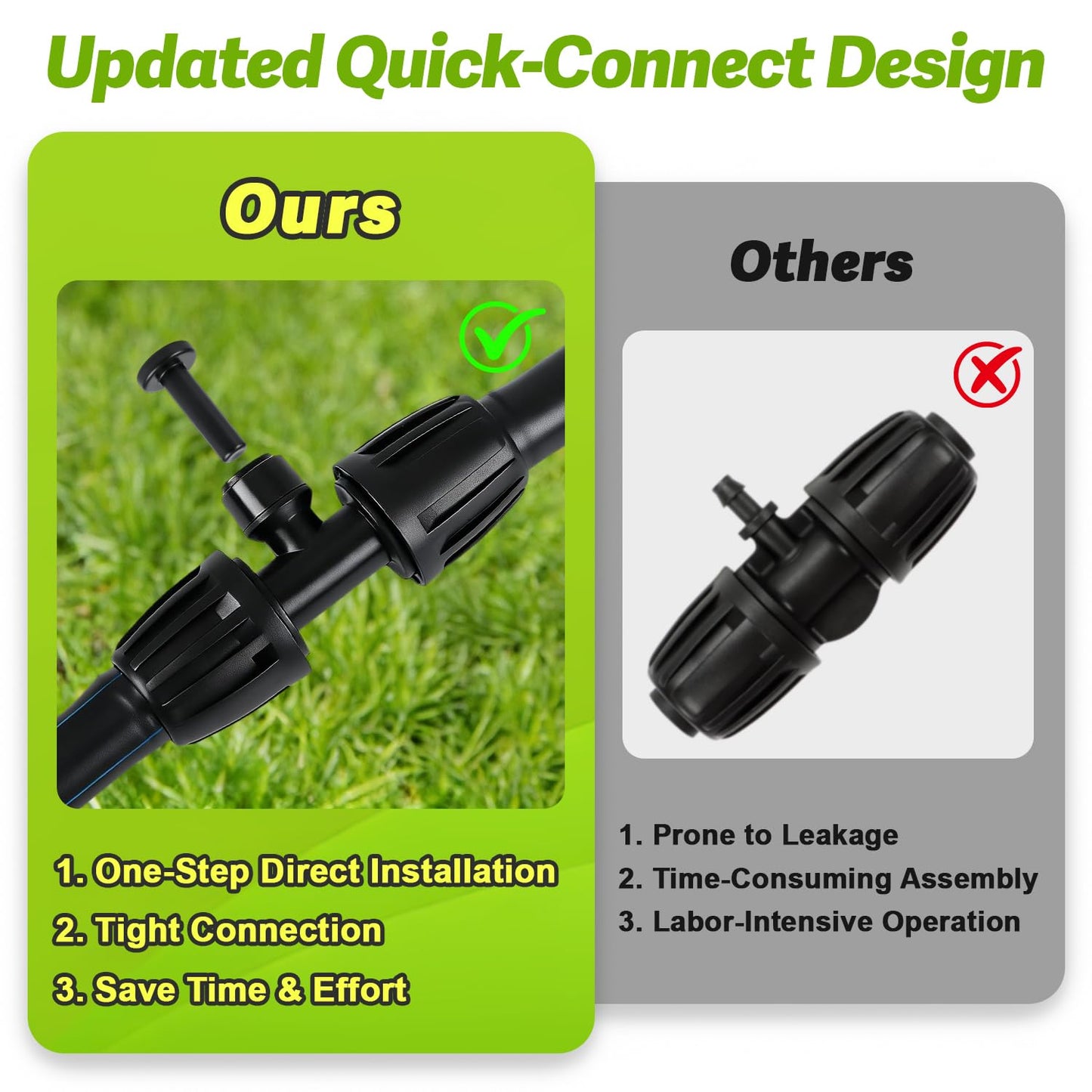 Copadri 6 Pcs Barbed Tee 1/2 Inch To 1/4 Inch Irrigation Tubing Fittings, 1/2 Inch(1/2" ID x 0.65" OD) To 1/4 Inch Quick Connect Irrigation Adapter 16mm Hose Locked T Reducer To 1/4" Water Line