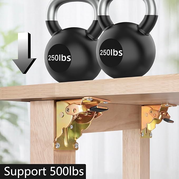 4 Pack Folding Brackets, Self-Lock Hinge