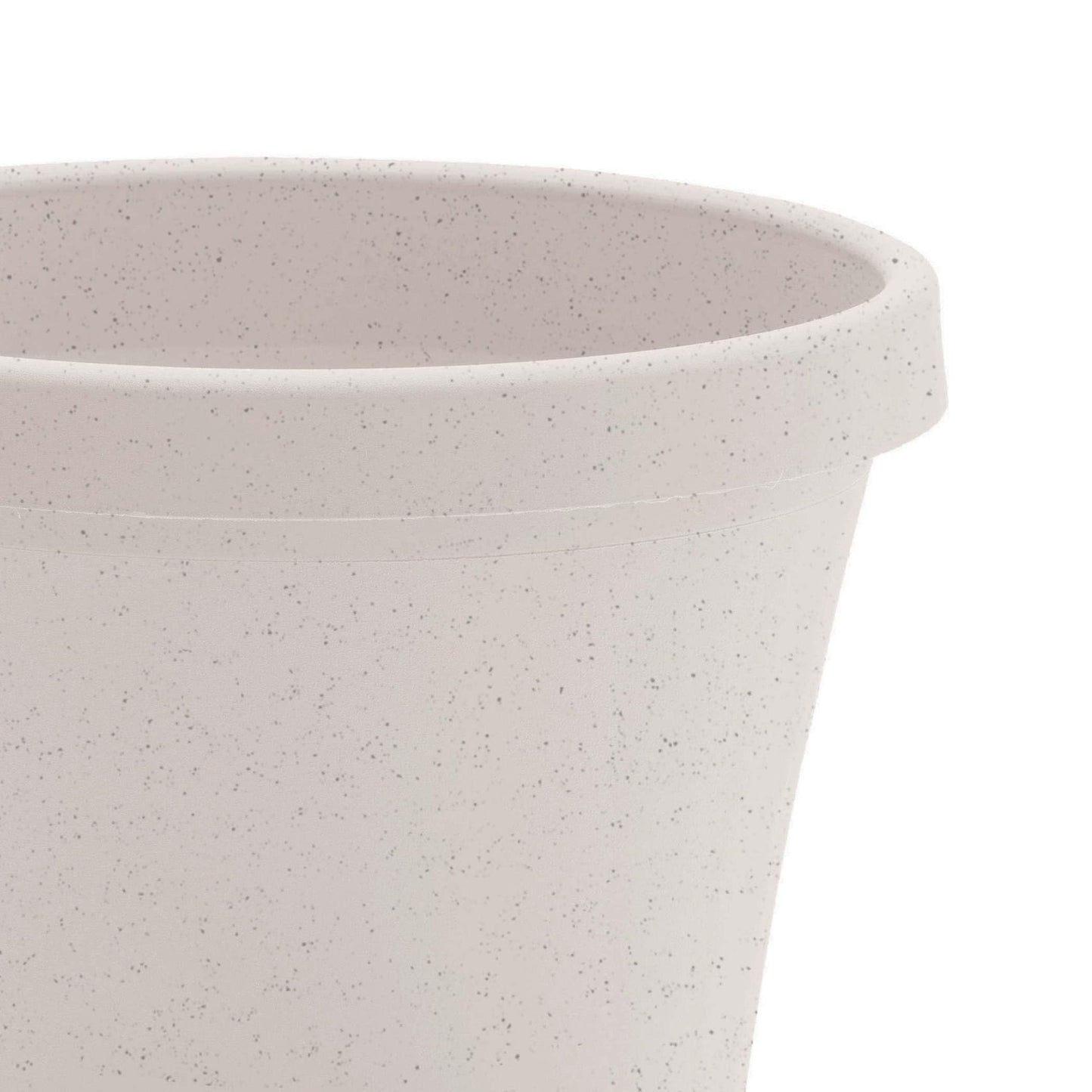 Bloem Terra 8" Diameter Round Vanilla Bean Resin Planter Pot with Drainage Holes for Indoor and Outdoor Gardening