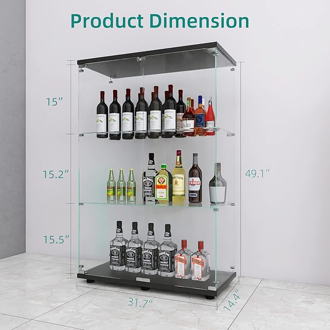 LFT HUIMEI2Y Glass Display Cabinet 3-Shelf
