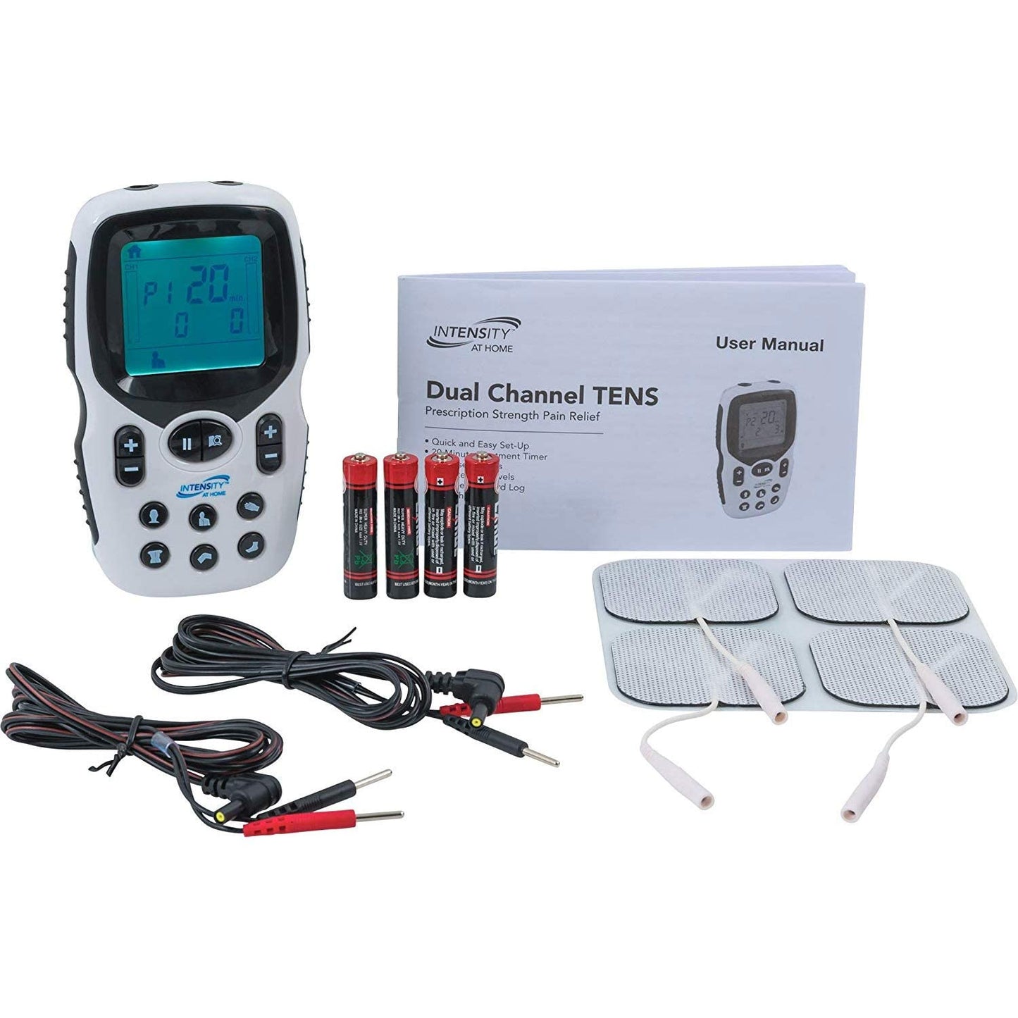 Carex Intensity at Home TENS Unit Muscle Stimulator, TENS Machine for Muscle Pain, Sciatica, Shoulder Recovery, and Physical Therapy, Includes Specific Settings for Back, Neck, and Body Pain