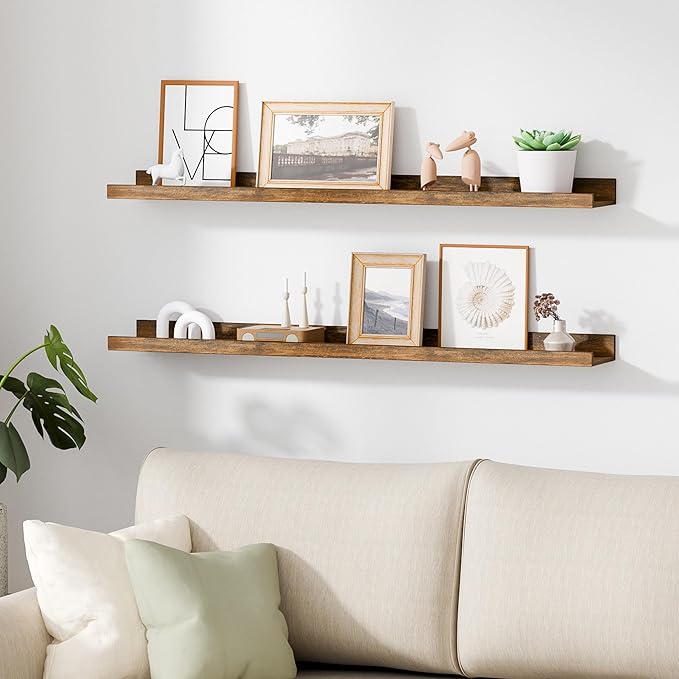 upsimples Floating Shelves for Wall, 35.5 Inch Shelves for Decor Storage Set of