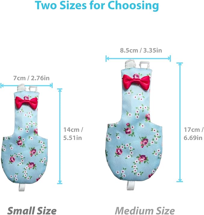 UKJENT Bird Diaper Protective Parrot Nappy 2 Pack, Reusable Outdoor Flight Suit with Waterproof Inner Layer, Machine Washable Cute Urine Wet Suit for Parrots Medium(M)