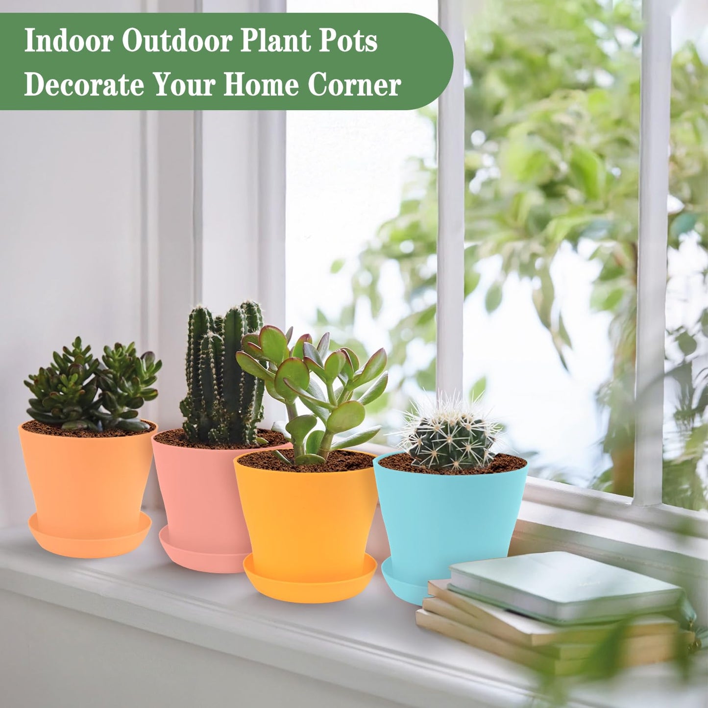 Bluckincle 100 Pcs 4 Inch Plant Nursery Pots and 8 Pack 4.7 Inch Plant Pots Indoor Outdoor