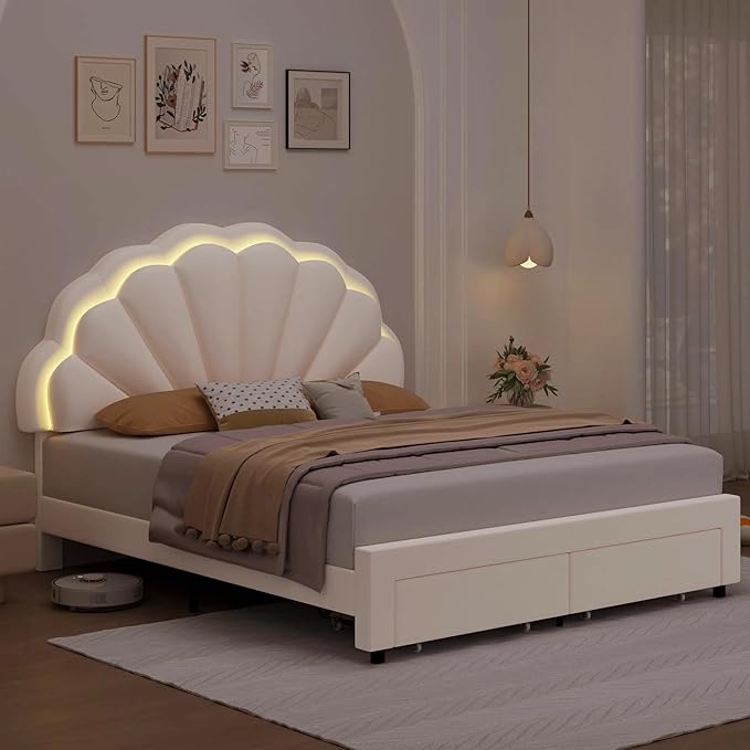 HIFIT Full Upholstered LED Bed Frame