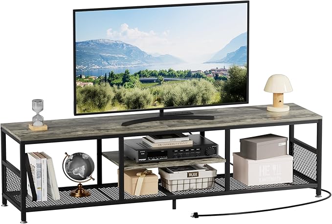 VECELO TV Stand with Power Outlets