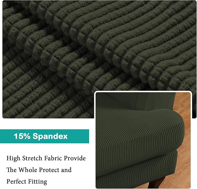 Turquoize Wingback Chair Covers 2 Piece Wing Chair Slipcover Stretch Slipcovers
