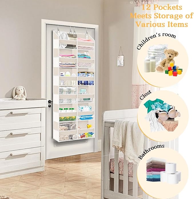 Ofiray-home Over the Door Organizer 6 Tiers, Extra Large Behind Door Storage of