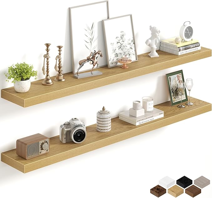 Fun Memories 55Inch Long Floating Shelves, 8 Inch Deep Shelves