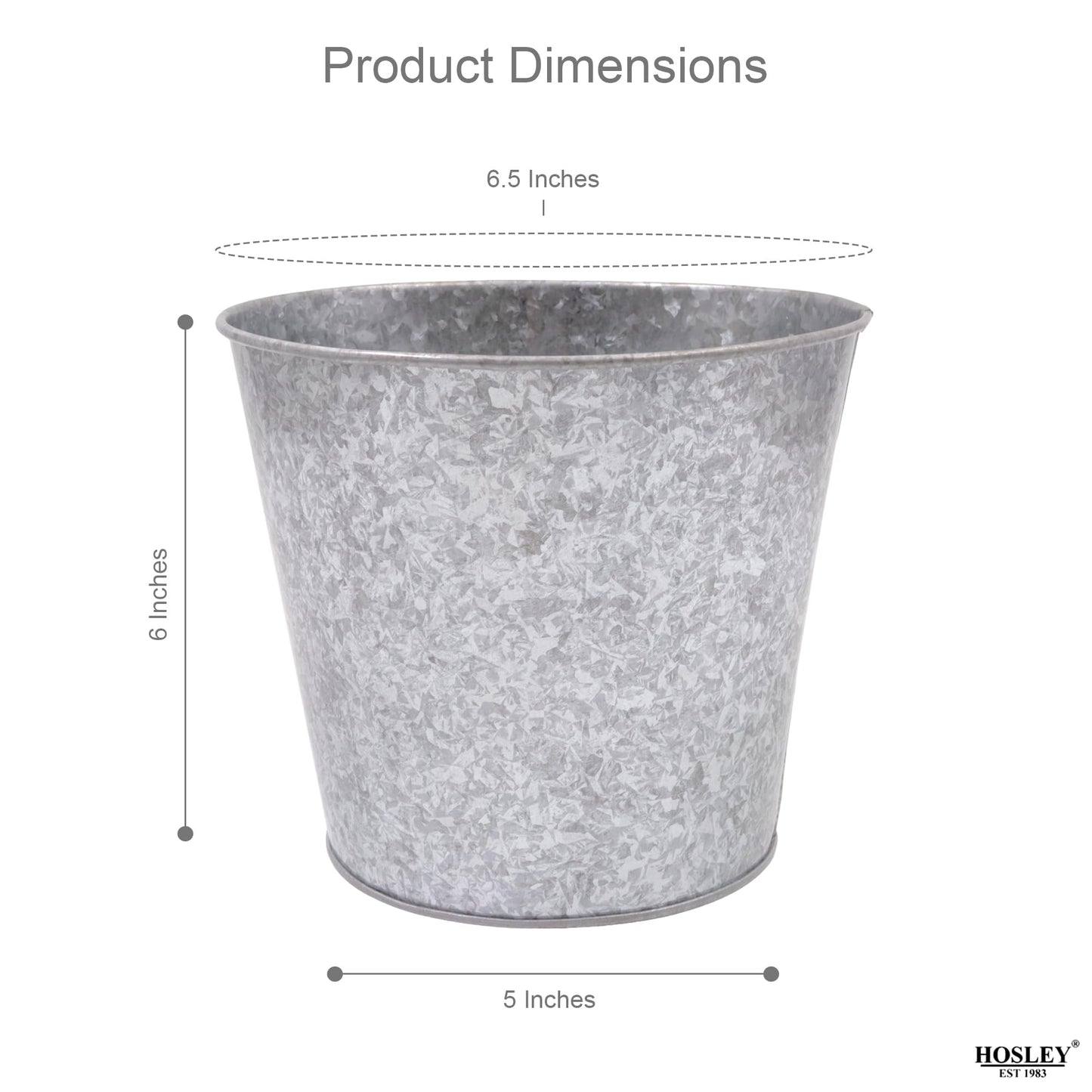 Hosley Set of 2 Galvanized Metal Buckets with Liner – Farmhouse Planters, Floral Arrangements, Storage & Candle Decor Indoor Outdoor Rustic Home Decor Pots