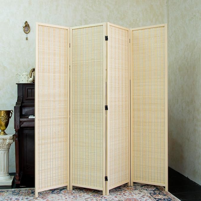 Furnnylane 4 Panel Bamboo Room Divider