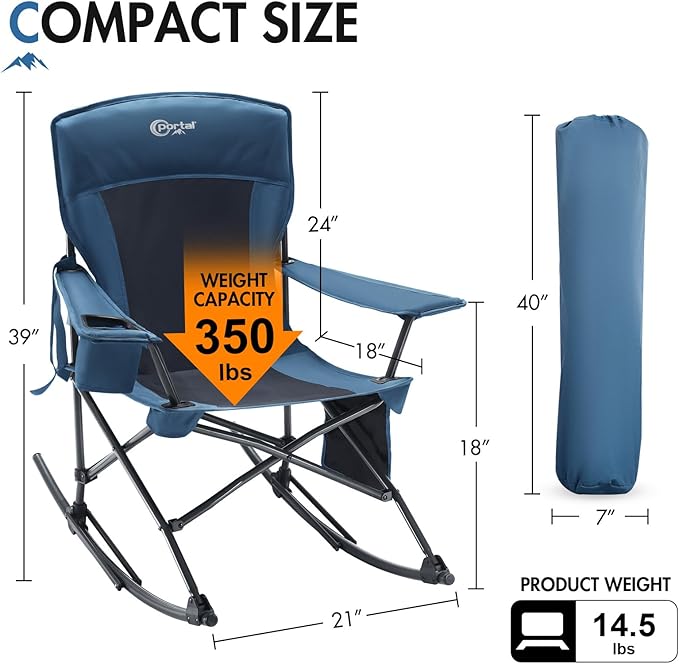 Portal Outdoor Rocking Chair Camping Folding Portable Rocker
