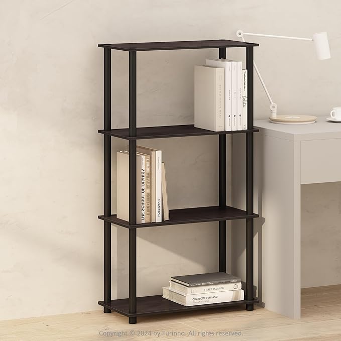 Furinno Turn-N-Tube Book Shelf, 4-Tier Bookshelf, Bookcase