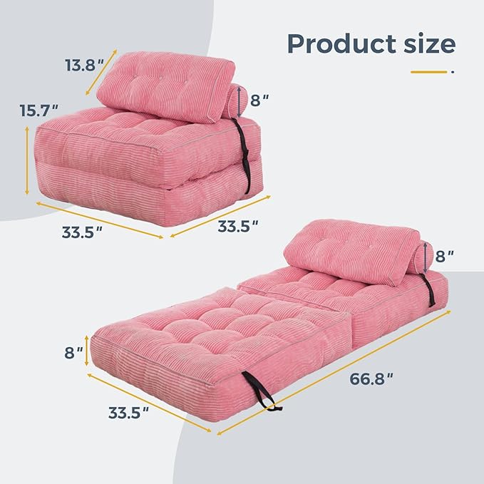 MAXYOYO Folding Sofa Bed, Convertible Sleeper Chair