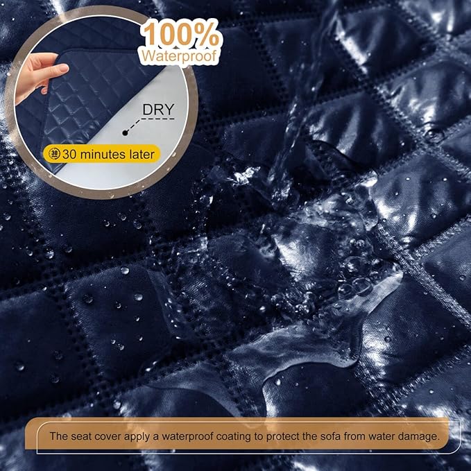 HDCAXKJ 100% Waterproof Reclining Sectional Couch Covers L Shape Recliner Sofa