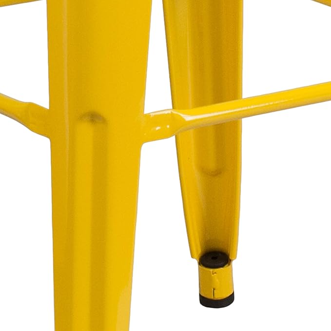 Flash Furniture Lily 4 Pack Commercial Grade 30" High Backless Yellow Metal