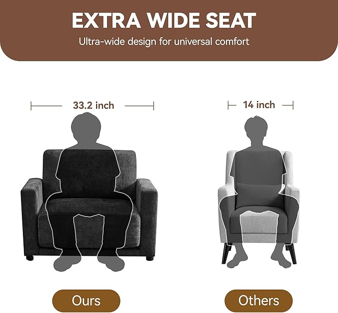 44.2" Chenille Oversized Chair