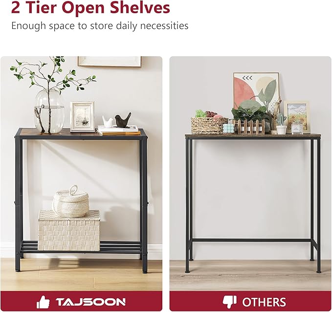 Tajsoon Console Table 28.3''L, 2 Tier Narrow Entryway Table