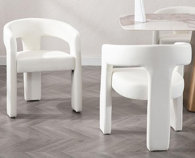 VESCASA Faux Leather Barrel Dining Chair