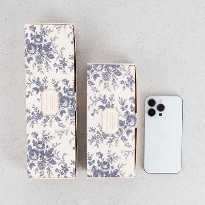 MUNID Rose-Pattern Rectangular Gift Box - Small, 5 pieces, 3 options, 7.87 x 3.34 x 1.85 inches (L x W x H) (BLUE)