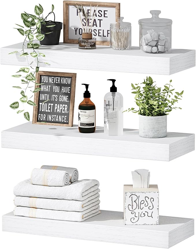 QEEIG Floating Shelves for Wall Bathroom Shelf Bedroom Kitchen Living Room