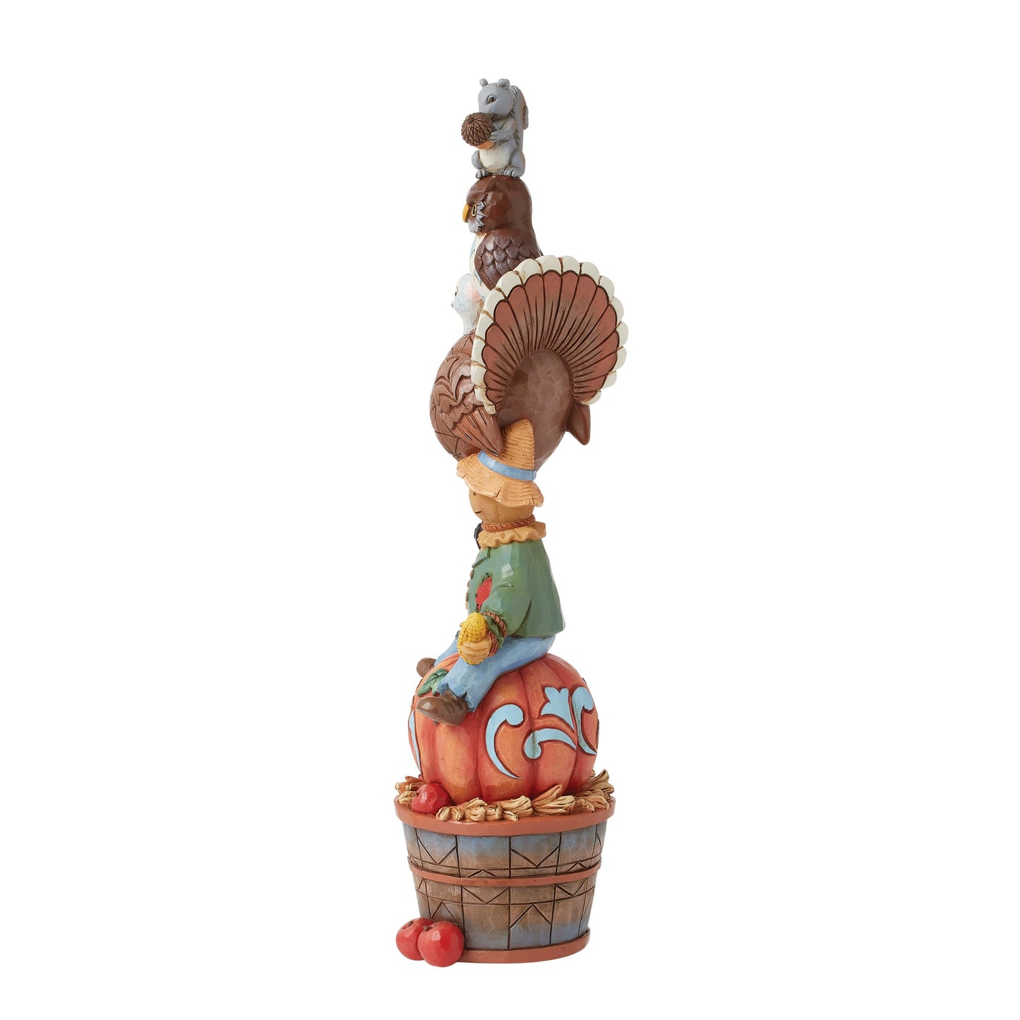 Enesco Jim Shore Heartwood Creek Thanksgiving Harvest Critters Stacked Figurine, 11.22 Inch, Multicolor