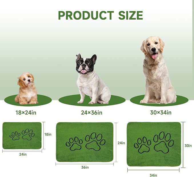 Homimp Washable Pee Pads for Dogs, 6 Pack Super Absorbent Reusable Puppy Pads, Green Long Wool Fake Grass for Potty Training, Upgrade Non-Slip and Leak-Proof,Floor, Couch, Bed, and Crate,Green 18"×24"