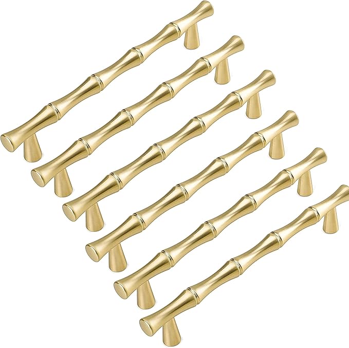 6Pcs Bamboo Shape Cabinet Knobs Handles pulls