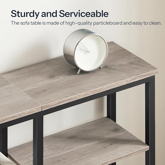 HOOBRO Narrow Console Table, Sofa Table, 4-Tier Industrial Entryway Table