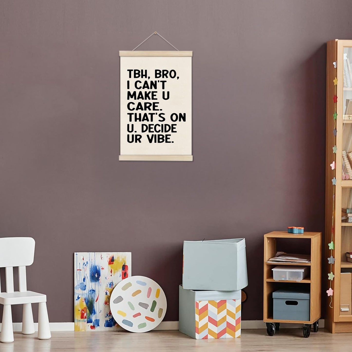 DOI-LANEE Funny Classroom Posters Hanger Frame, Math Classroom Must Haves Canvas Wall Decor, Homeschool Decor, High School Gifts for English Teachers Students Teen Boys Girls 16x12 Inch