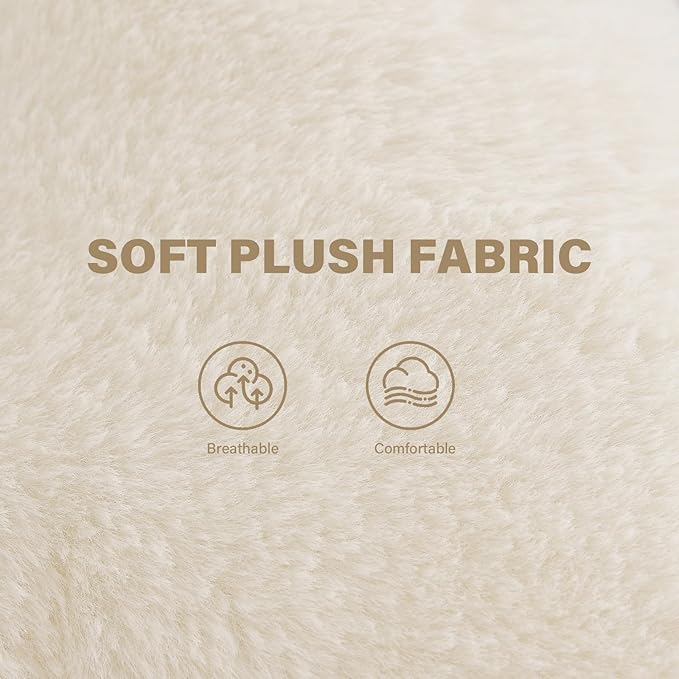 Tiita Comfy Folded Chair, Soft Faux Fur Oversized Folding Accent Chair