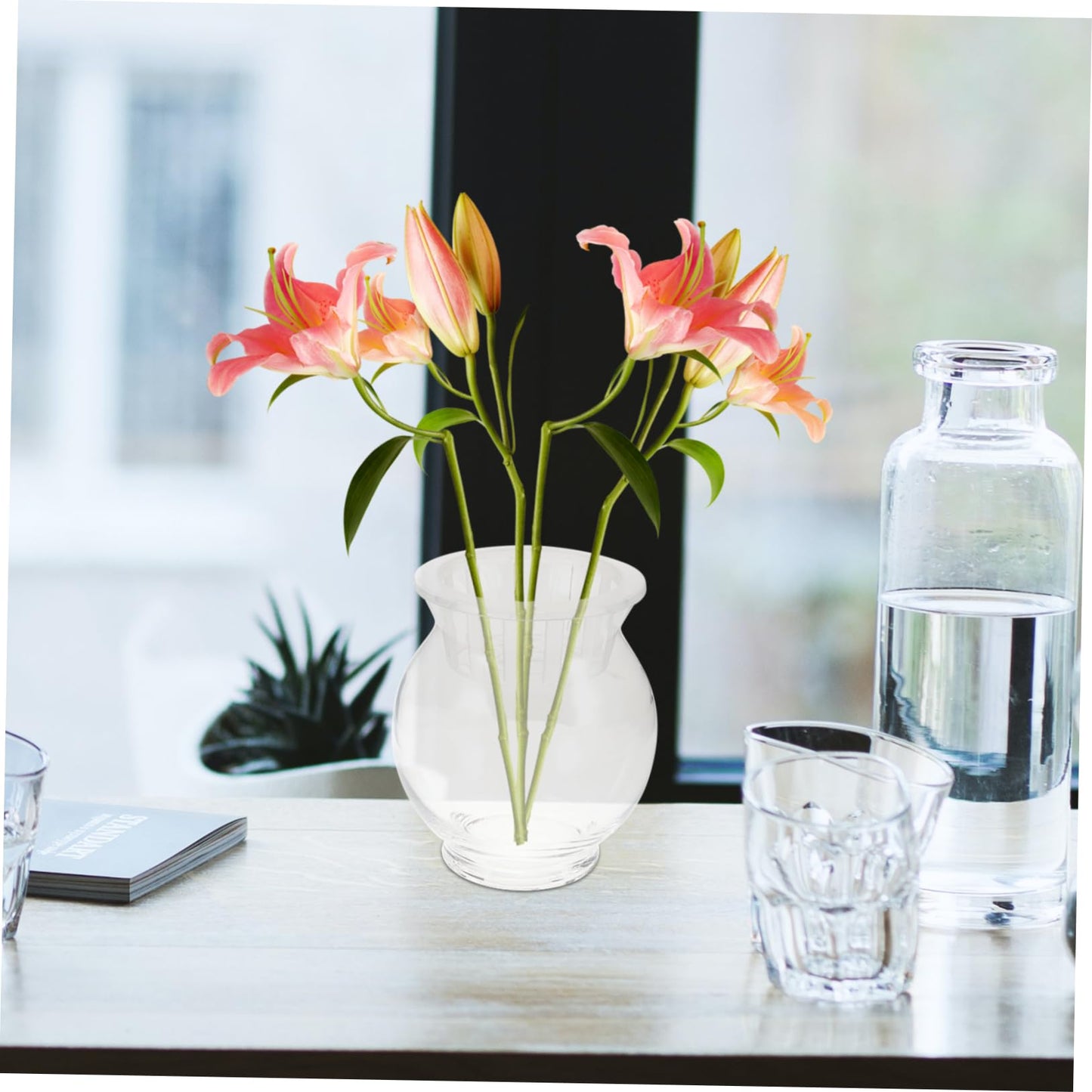Generic Desktop Glass Planter Elegant Round Terrarium Vase for Hydroponic Plants Dried Flower Arrangements Versatile Home and Office Decoration